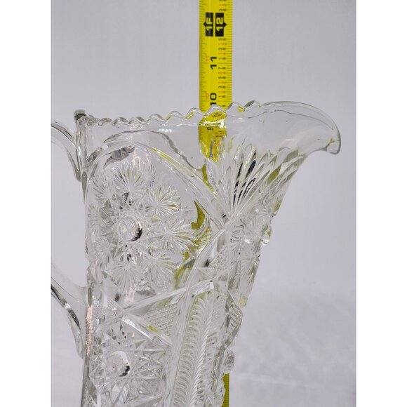 EAPG Cambridge Pattern Glass #2635 Fernland Snowflake Pitcher 9 7/8"1906 - Picture 4 of 5